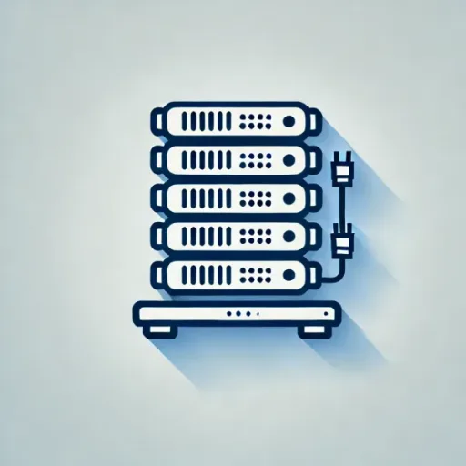 DALL·E 2024-06-26 16.24.23 - A simple and clean image representing the concept of server management. The image features an icon of a server rack with multiple server units and net